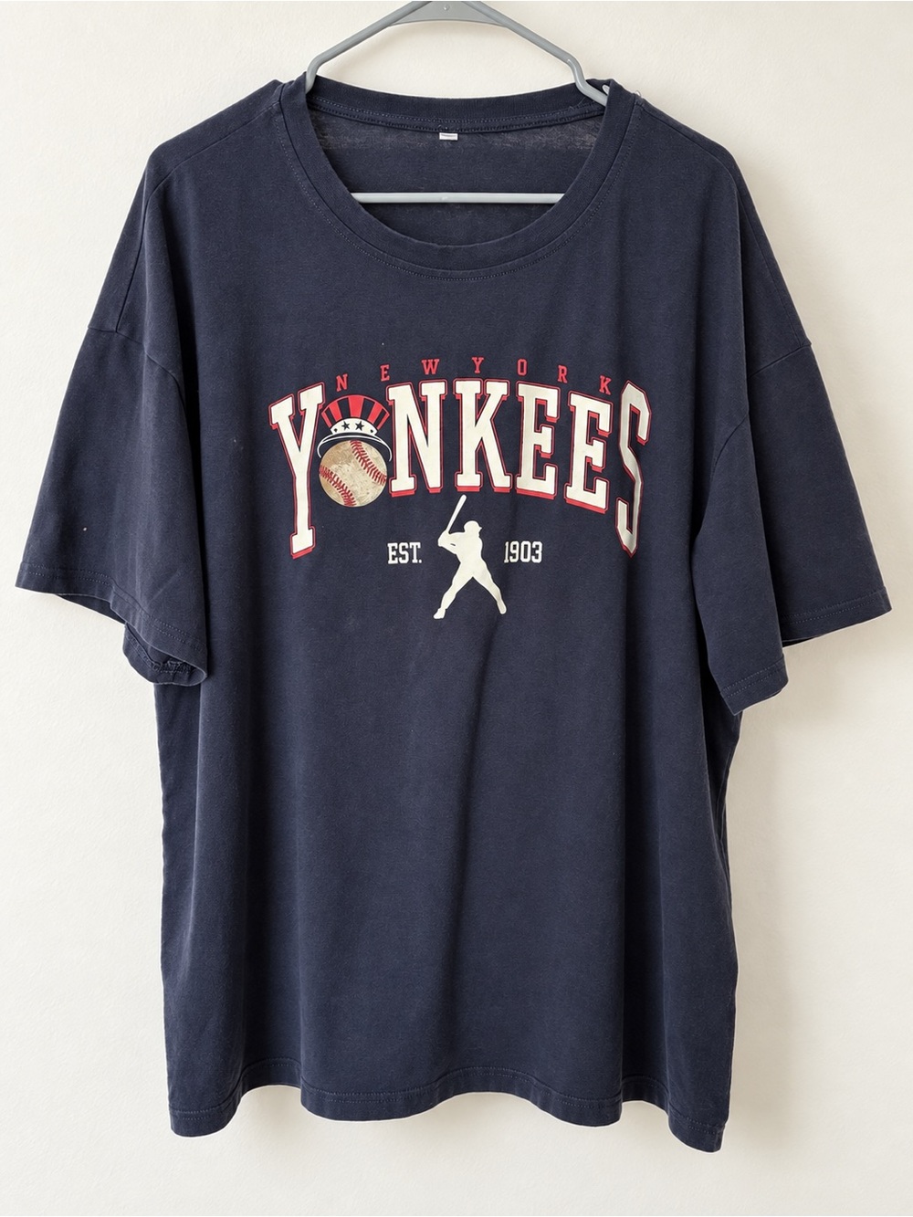 Fanatics New York Yankees Navy Graphic Tee with Red & White Accents